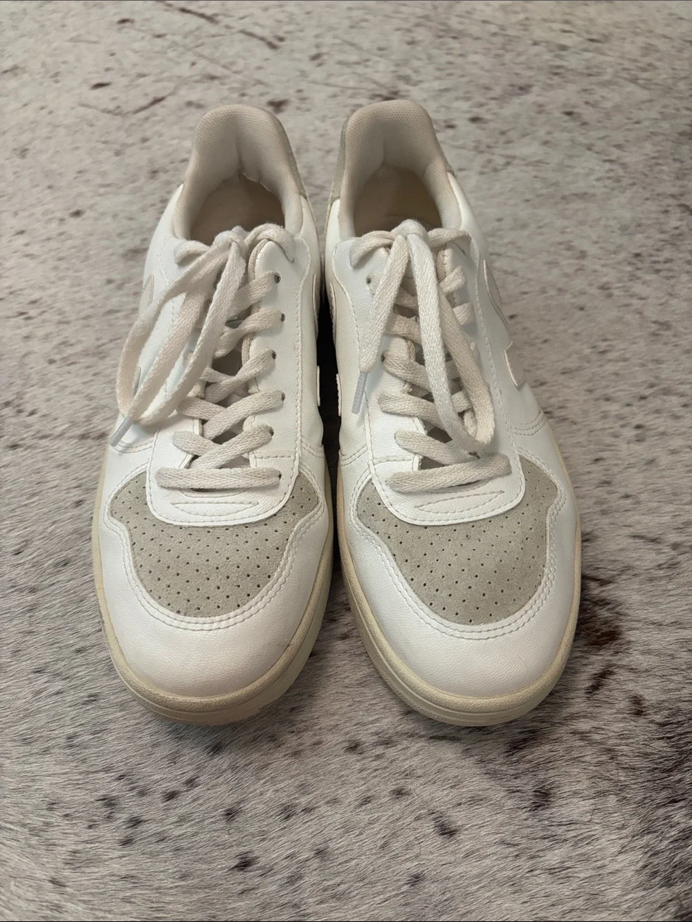White & Cream Veja Sneakers